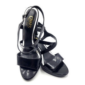 CHAPS Black Strappy Slingback Shoes Stiletto Heels Black Women's 9.5B